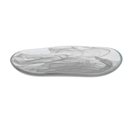 Image de Assiette plate ovale Atlas 27,5 x 14,5 cm en verre blanc - Lot de 3 - Ardacam  