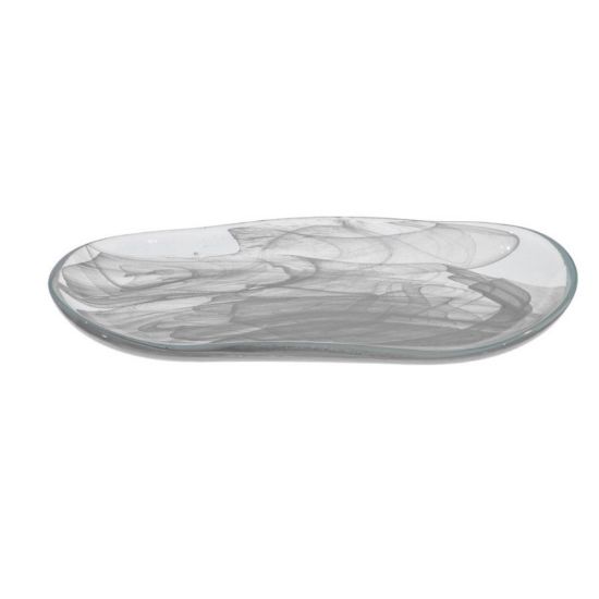 Image de Assiette plate ovale Atlas 27,5 x 14,5 cm en verre blanc - Lot de 3 - Ardacam  