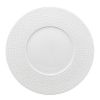 Image de Assiette plate Martelé 29 cm en porcelaine blanche - Lot de 6 - Novastyl