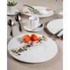 Image de Assiette plate Martelé 29 cm en porcelaine blanche - Lot de 6 - Novastyl