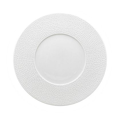 Image de Assiette à dessert Martelé 23 cm en porcelaine blanche - Lot de 6 - Novastyl  