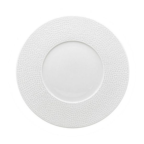 Image de Assiette à dessert Martelé 23 cm en porcelaine blanche - Lot de 6 - Novastyl  