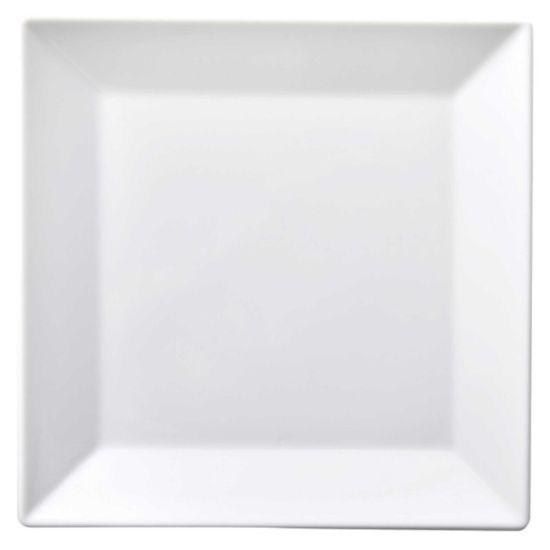 Image de Assiette plate carrée 30 cm en porcelaine blanche - Lot de 4 - Novastyl 