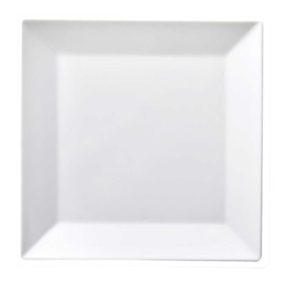 Image de Assiette plate carrée 25 cm en porcelaine blanche - Lot de 6 - Novastyl