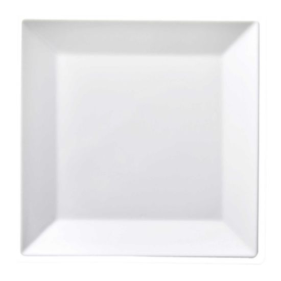 Image de Assiette plate carrée 25 cm en porcelaine blanche - Lot de 6 - Novastyl