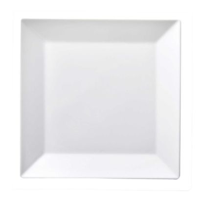 Image de Assiette dessert carrée 19 cm en porcelaine blanche - Lot de 6 - Novastyl