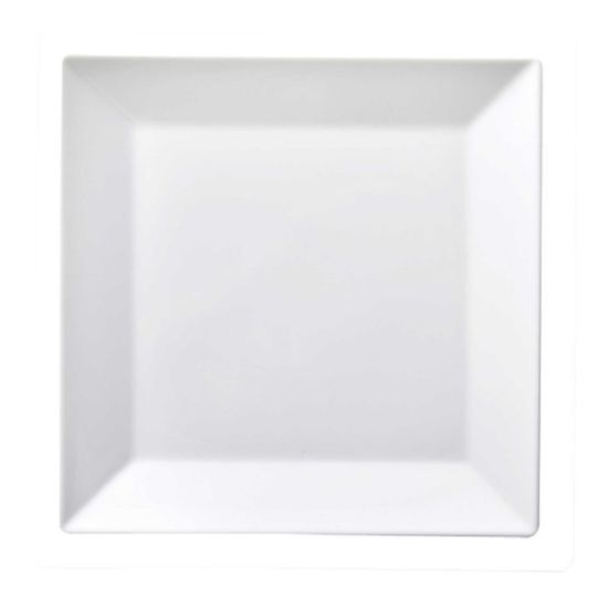 Image de Assiette dessert carrée 19 cm en porcelaine blanche - Lot de 6 - Novastyl