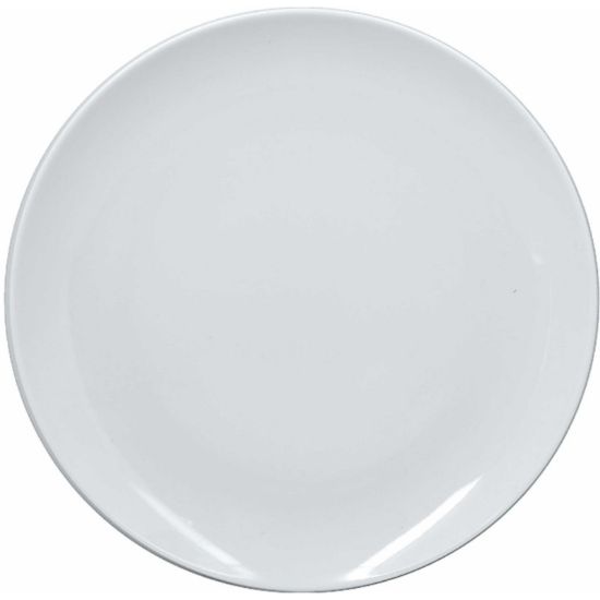 Image de Assiette plate Boss 24 cm en porcelaine blanche - Lot de 12 - Novastyl