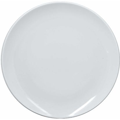 Image de Assiette plate Boss 24 cm en porcelaine blanche - Lot de 6 - Novastyl