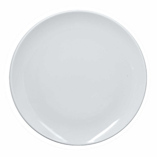 Image de Assiette plate Boss 20,5 cm en porcelaine blanche - Lot de 6 - Novastyl