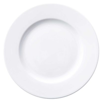 Image de Assiette plate Roma 24 cm en porcelaine blanche - Lot de 12 - Novastyl