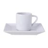 Image de Soucoupe  café Carré Hotel en porcelaine blanche - Lot de 6 - Novastyl