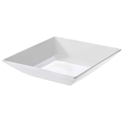 Image de Assiette creuse carré 20 cm en porcelaine blanche - Lot de 6 - Novastyl