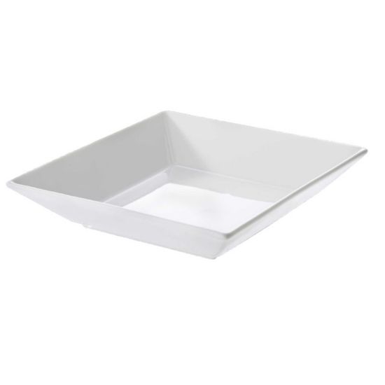 Image de Assiette creuse carré 20 cm en porcelaine blanche - Lot de 6 - Novastyl