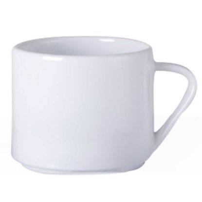 Image de Tasse mixte Carré Hotel en porcelaine blanche 20cl - Lot de 6 - Novastyl