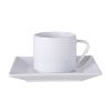 Image de Soucoupe mixte Carré Hotel en porcelaine blanche - Lot de 6 - Novastyl