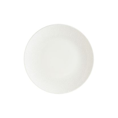 Image de Assiette plate gourmet Radix 21 cm en porcelaine blanche - Lot de 12 - Bonna
