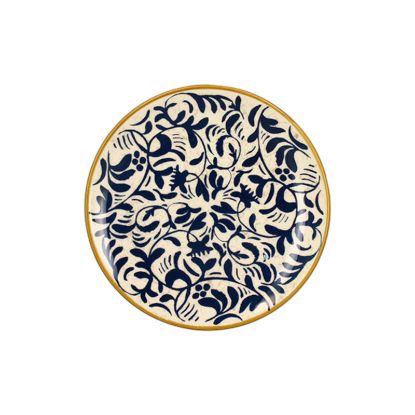 Image de Assiette à dessert Héraclée 19 cm en grès décor bleu - Lot de 12 - Novastyl  