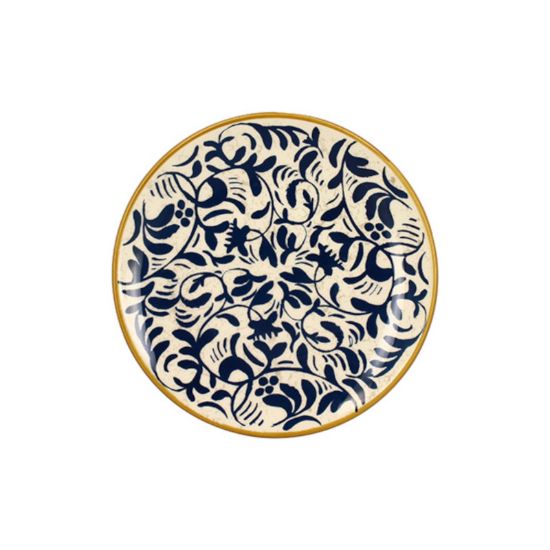Image de Assiette à dessert Héraclée 19 cm en grès décor bleu - Lot de 12 - Novastyl  