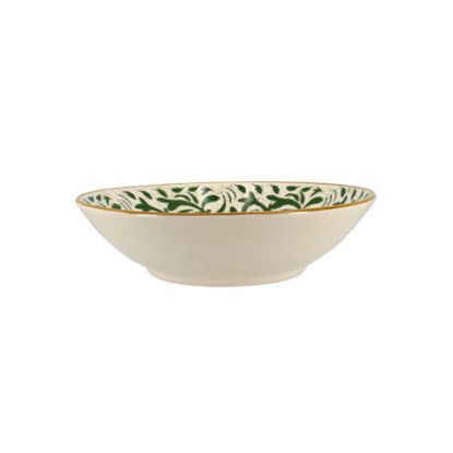 Image de Assiette creuse Héraclée  20 cm en grès décor vert - Lot de 12 - Novastyl