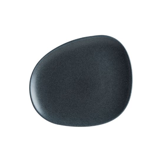 Image de Assiette plate vago Graphite 24 cm en porcelaine noire - Lot de 12 - Bonna