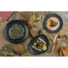 Image de Assiette plate vago Graphite 24 cm en porcelaine noire - Lot de 12 - Bonna