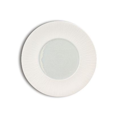 Image de Assiette plate 31 cm Urus en porcelaine bleu et blanche - Lot de 4 - Ogo living