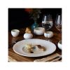 Image de Assiette plate 31 cm Urus en porcelaine beige et blanche - Lot de 4 - Ogo living