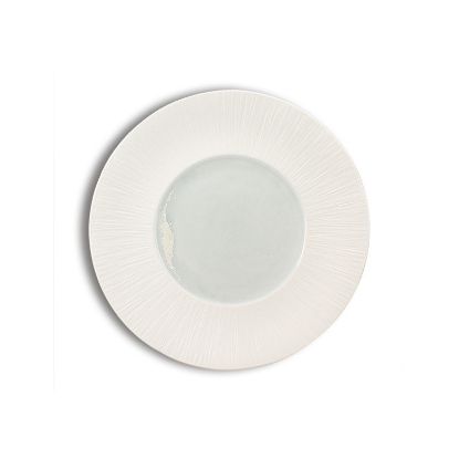 Image de Assiette plate 28,5 cm Urus en porcelaine bleu et blanche - Lot de 4 - Ogo living 