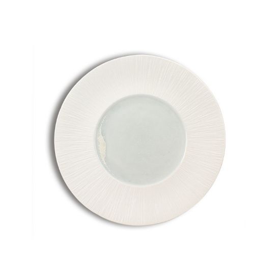 Image de Assiette plate 28,5 cm Urus en porcelaine bleu et blanche - Lot de 4 - Ogo living 