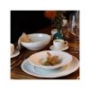 Image de Assiette creuse 20 cm Urus en porcelaine bleu et blanche - Lot de 4 - Ogo living 