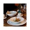 Image de Assiette creuse 20 cm Urus en porcelaine beige et blanche - Lot de 4 - Ogo living