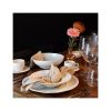 Image de Assiette creuse 23,5 cm Urus en porcelaine bleu et blanche - Lot de 4 - Ogo living 