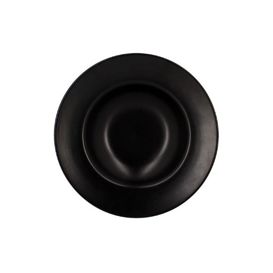 Image de Assiette à pâtes Ege 28 cm en faïence noire mate- Lot de 6 - Novastyl