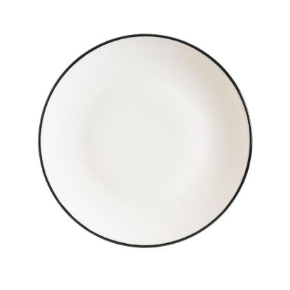 Image de Assiette plate Linea Black 25 cm en porcelaine - Lot de 12 - Bonna 
