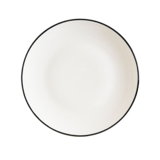 Image de Assiette plate Linea Black 25 cm en porcelaine - Lot de 12 - Bonna 
