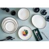 Image de Assiette plate Linea Black 25 cm en porcelaine - Lot de 12 - Bonna 