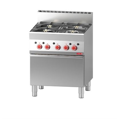 Image de Fourneau 4 feux sur four gaz 650/700 - GASTRO M