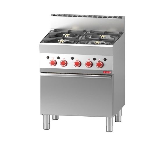 Image de Fourneau 4 feux sur four gaz 650/700 - GASTRO M