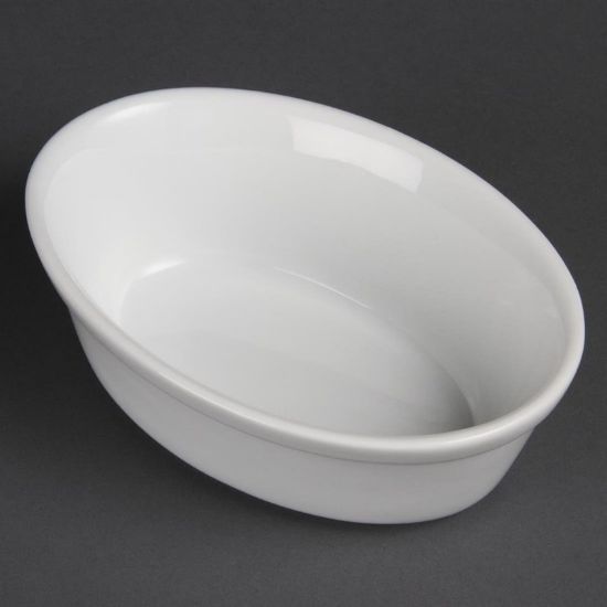 Image de Plats à gratin ovales Whiteware 161 x 116mm Lot de 6 - Olympia