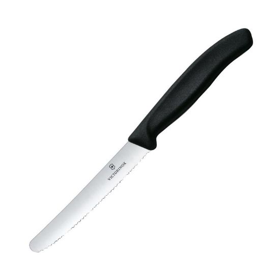 Image de Couteau à tomate denté 11cm noir - Victorinox 